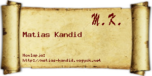 Matias Kandid névjegykártya